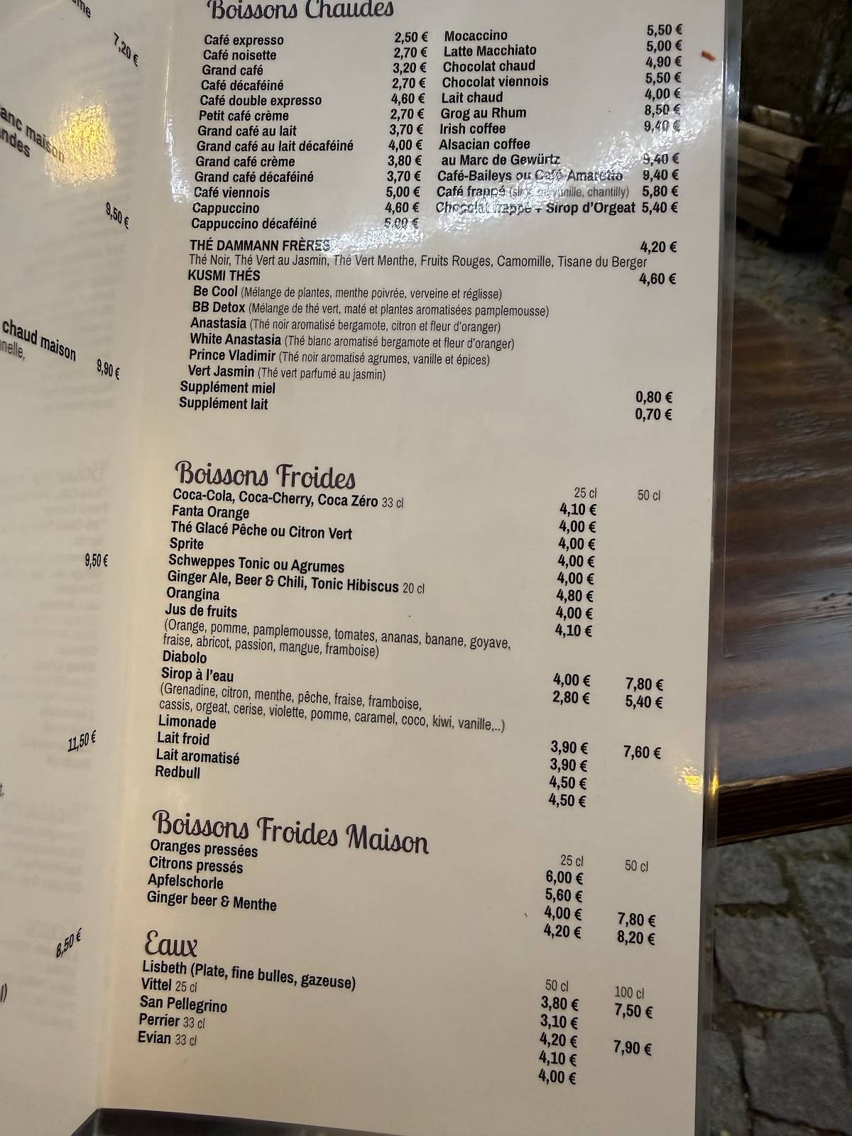 Café Rohan меню