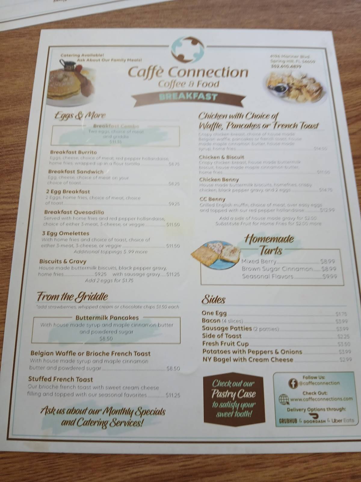 Caffe Connection меню