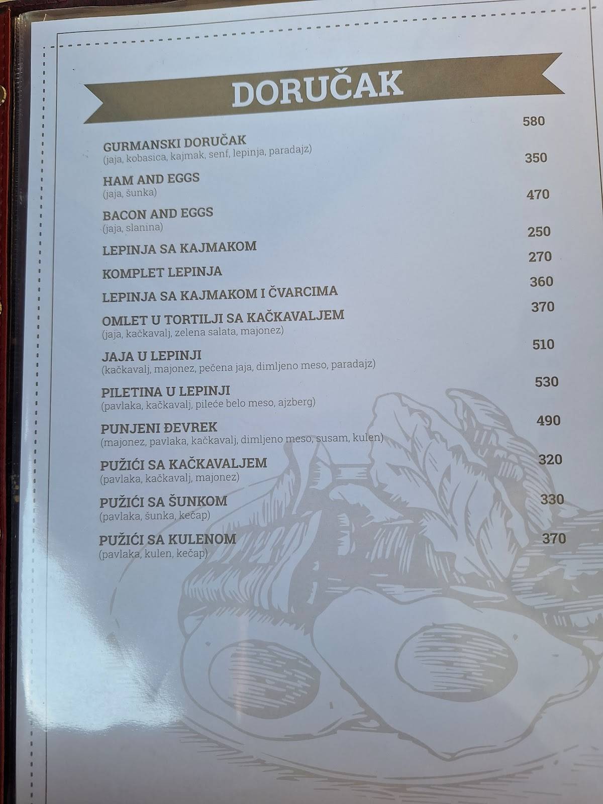 Caffe Pizzeria Lav меню