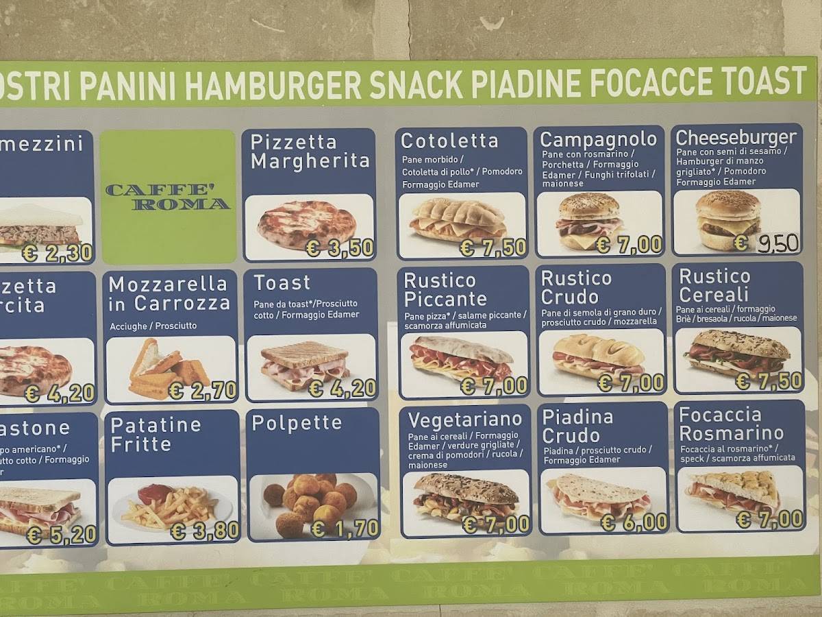 Caffè Roma меню