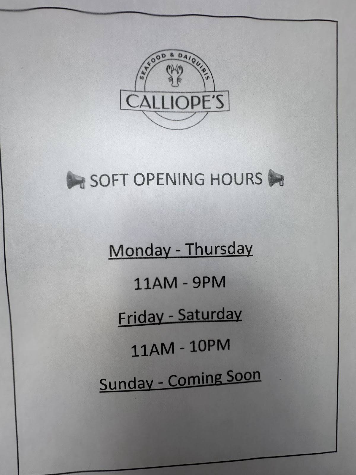 Calliope’s South Main меню