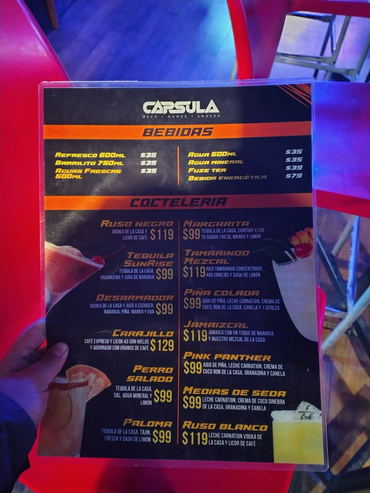 Capsula-Restaurant меню