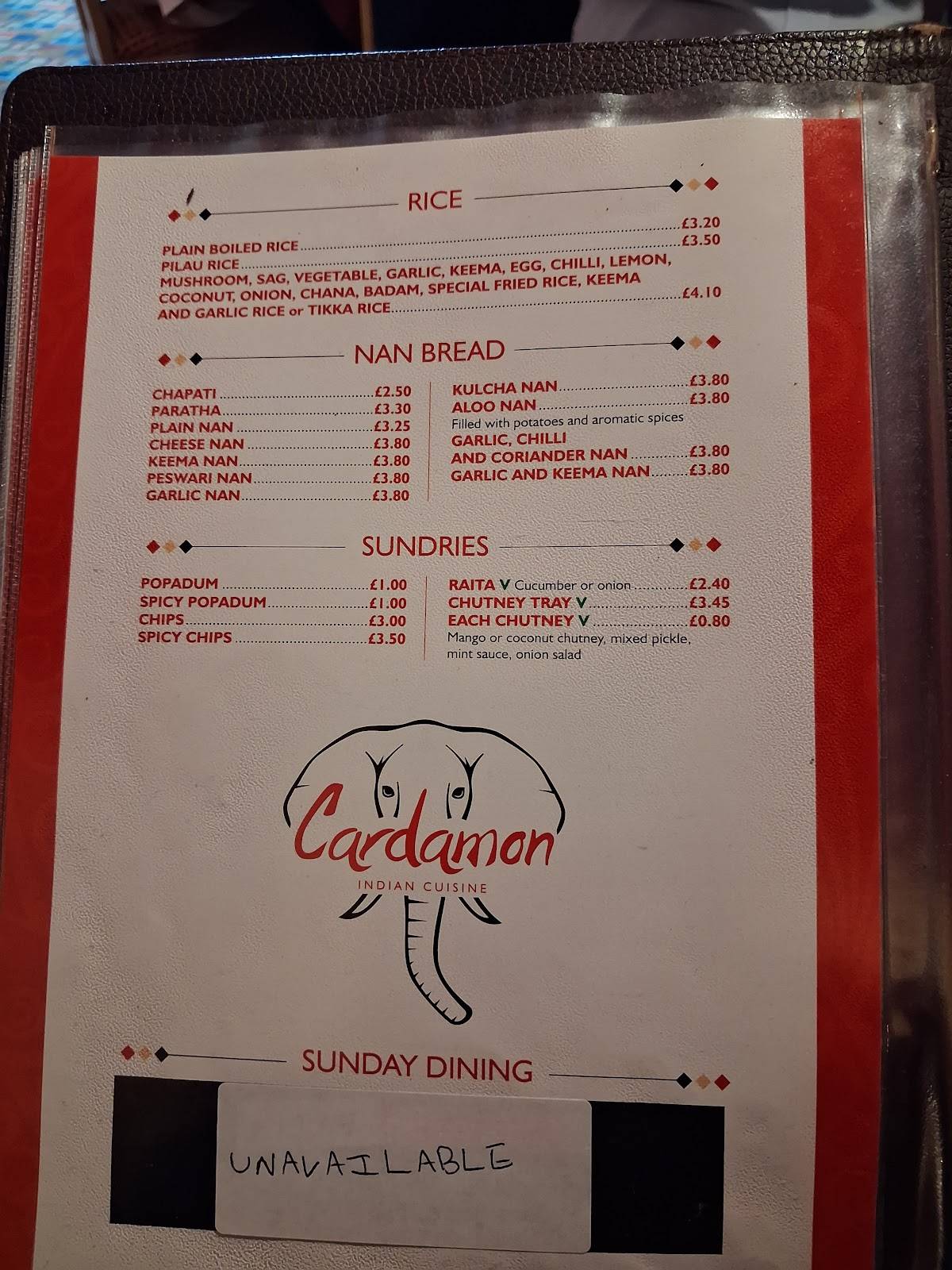 Cardamon (Pontardawe) меню