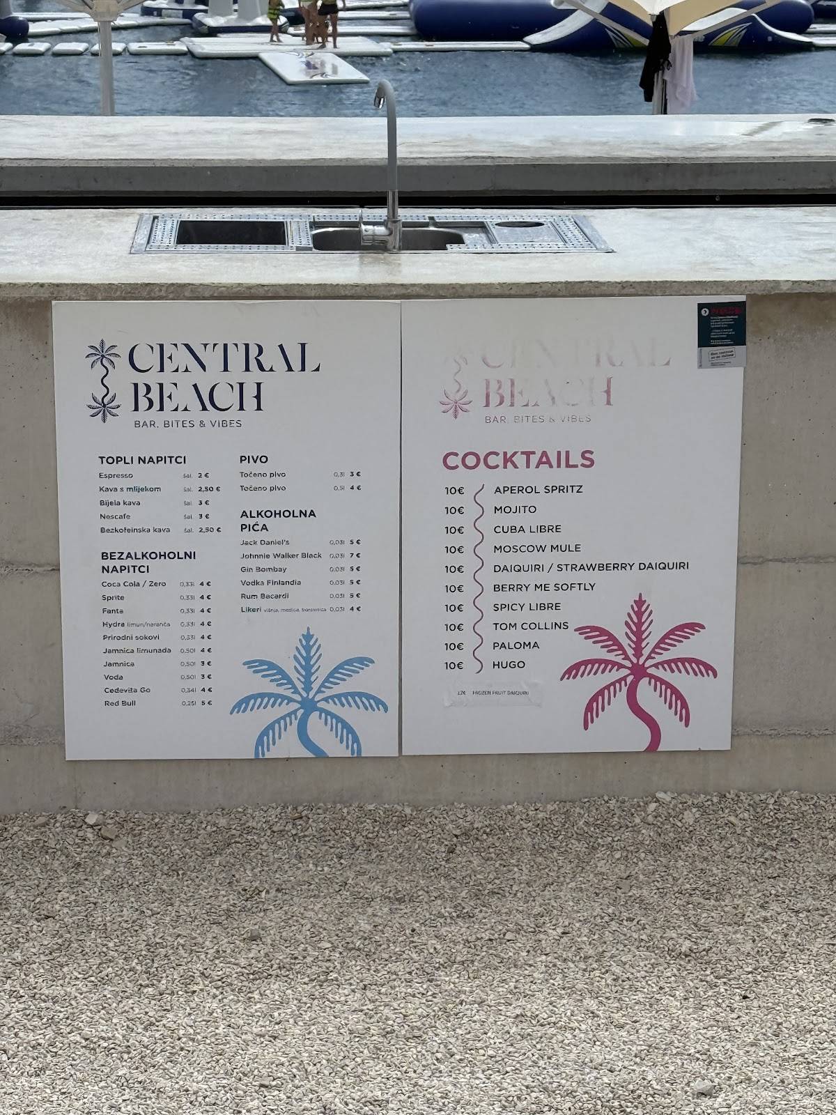 Central Beach меню