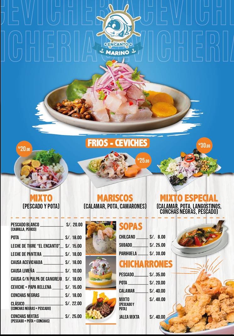 Cevichería "Encanto Marino" меню