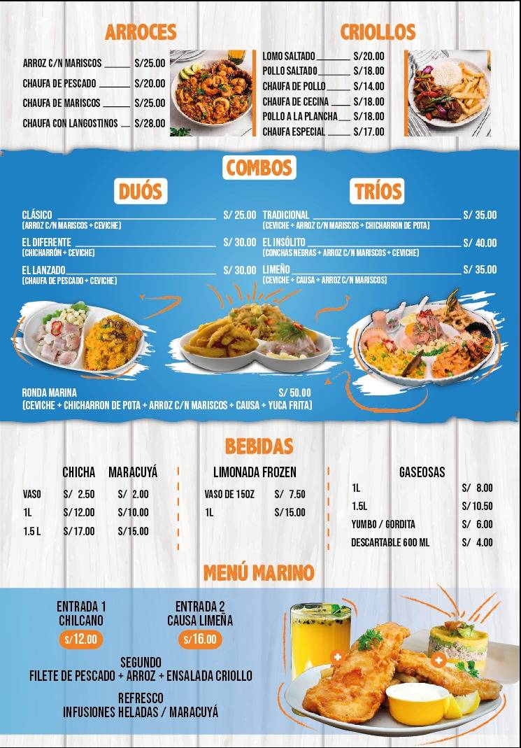 Cevichería "Encanto Marino" меню