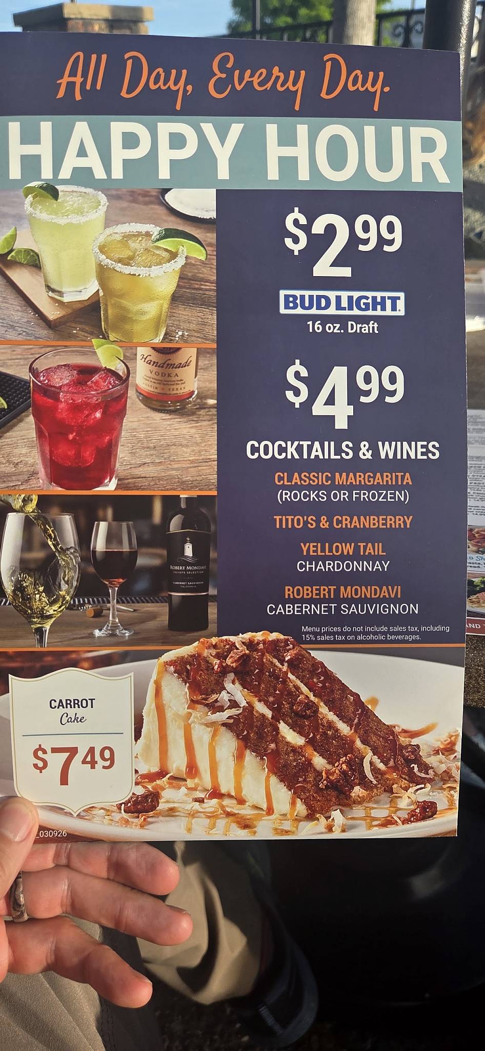 Cheddar's Scratch Kitchen меню