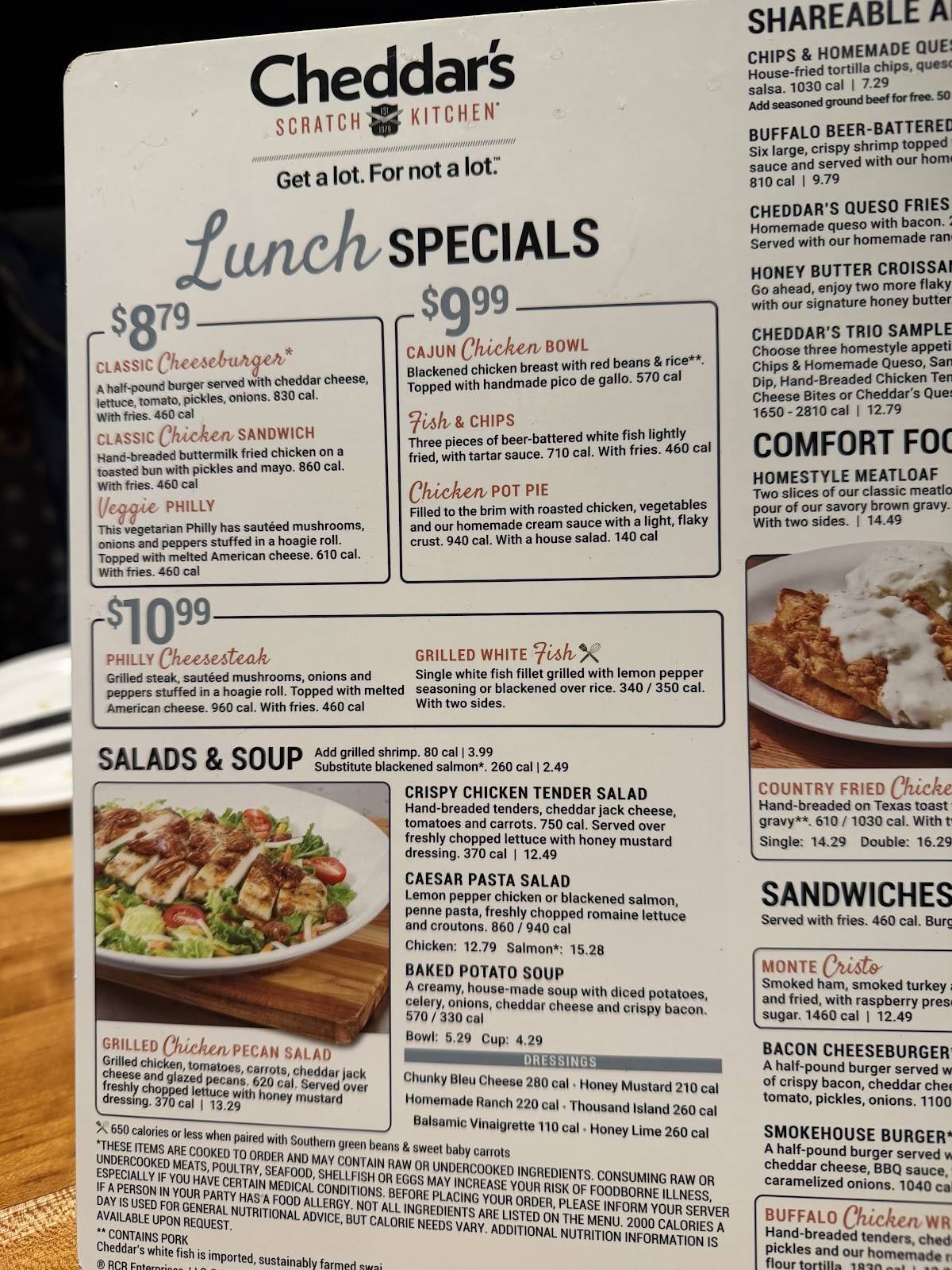 Cheddar's Scratch Kitchen меню