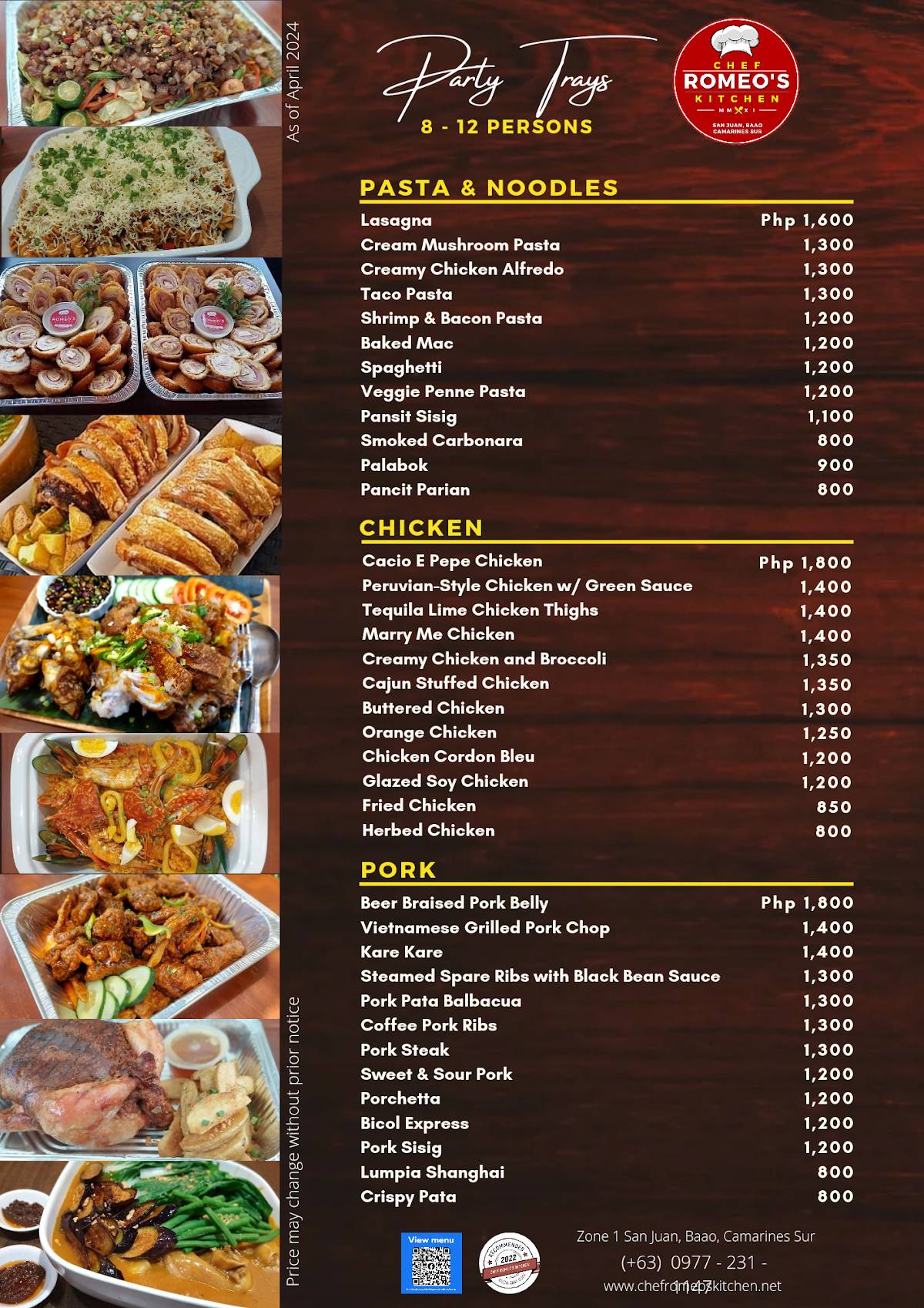 Chef Romeo's Kitchen меню