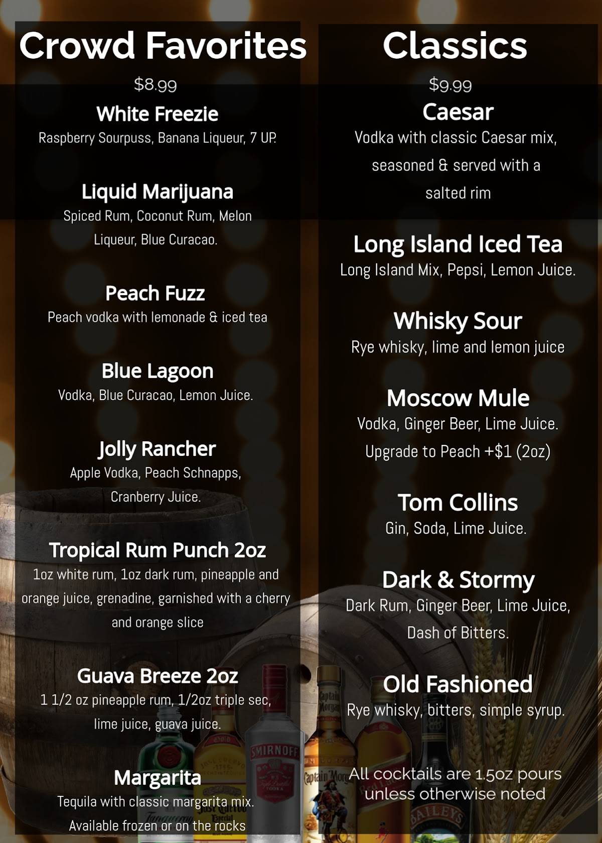 Chicago Pub & Billiards меню