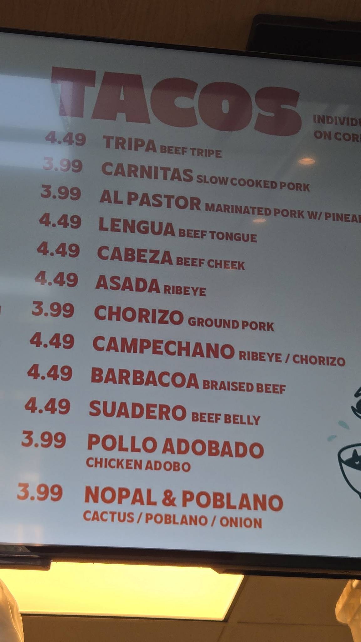 Chido Taco Mercado Style Taqueria меню