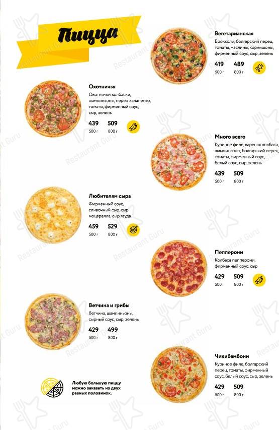 Взгляните на меню Чикибамбони