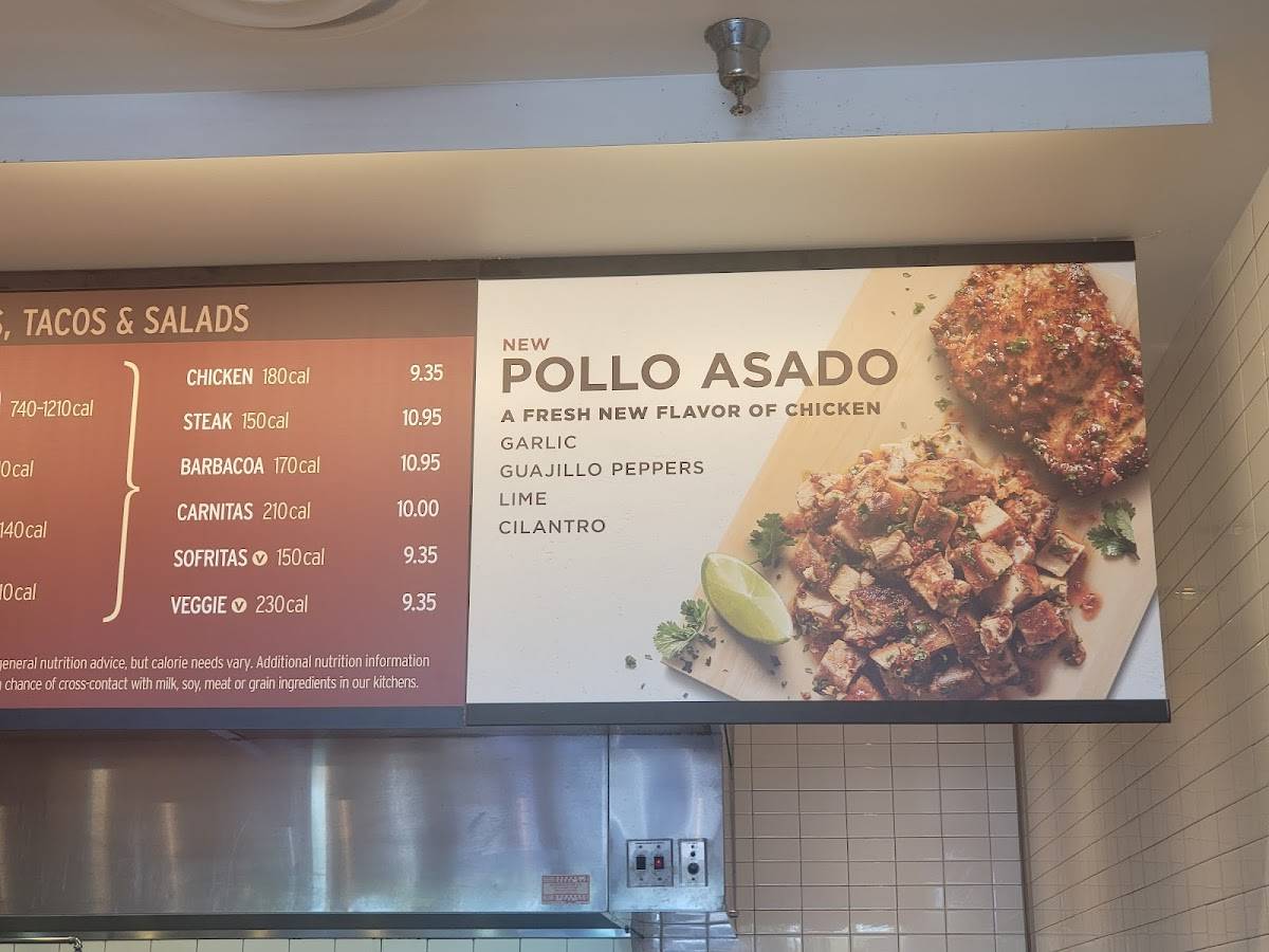 Chipotle Mexican Grill меню