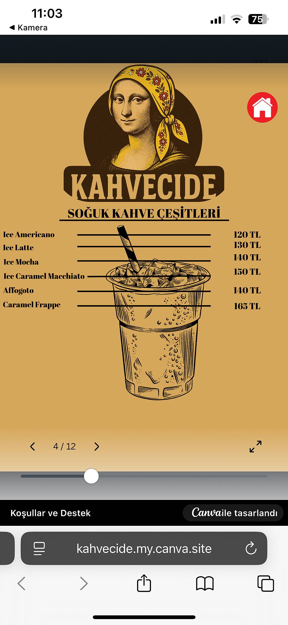 Kahvecide меню