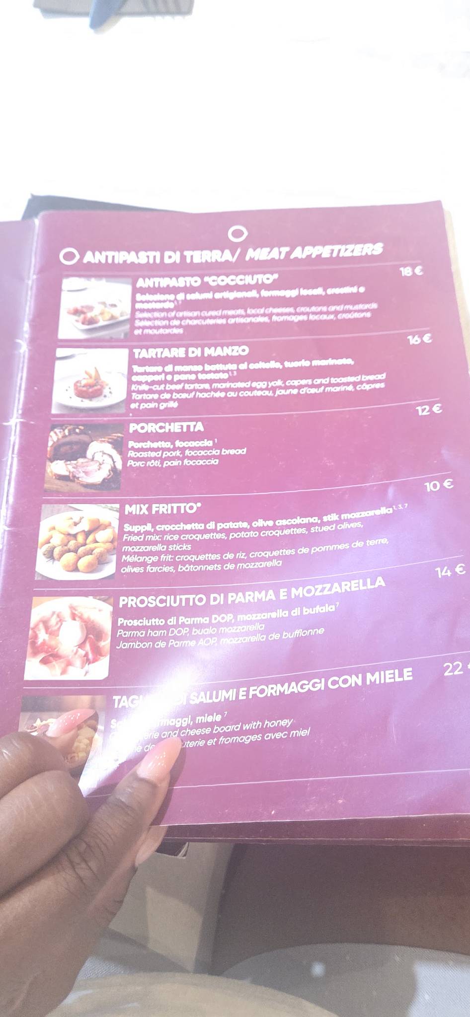 Cocciuto меню