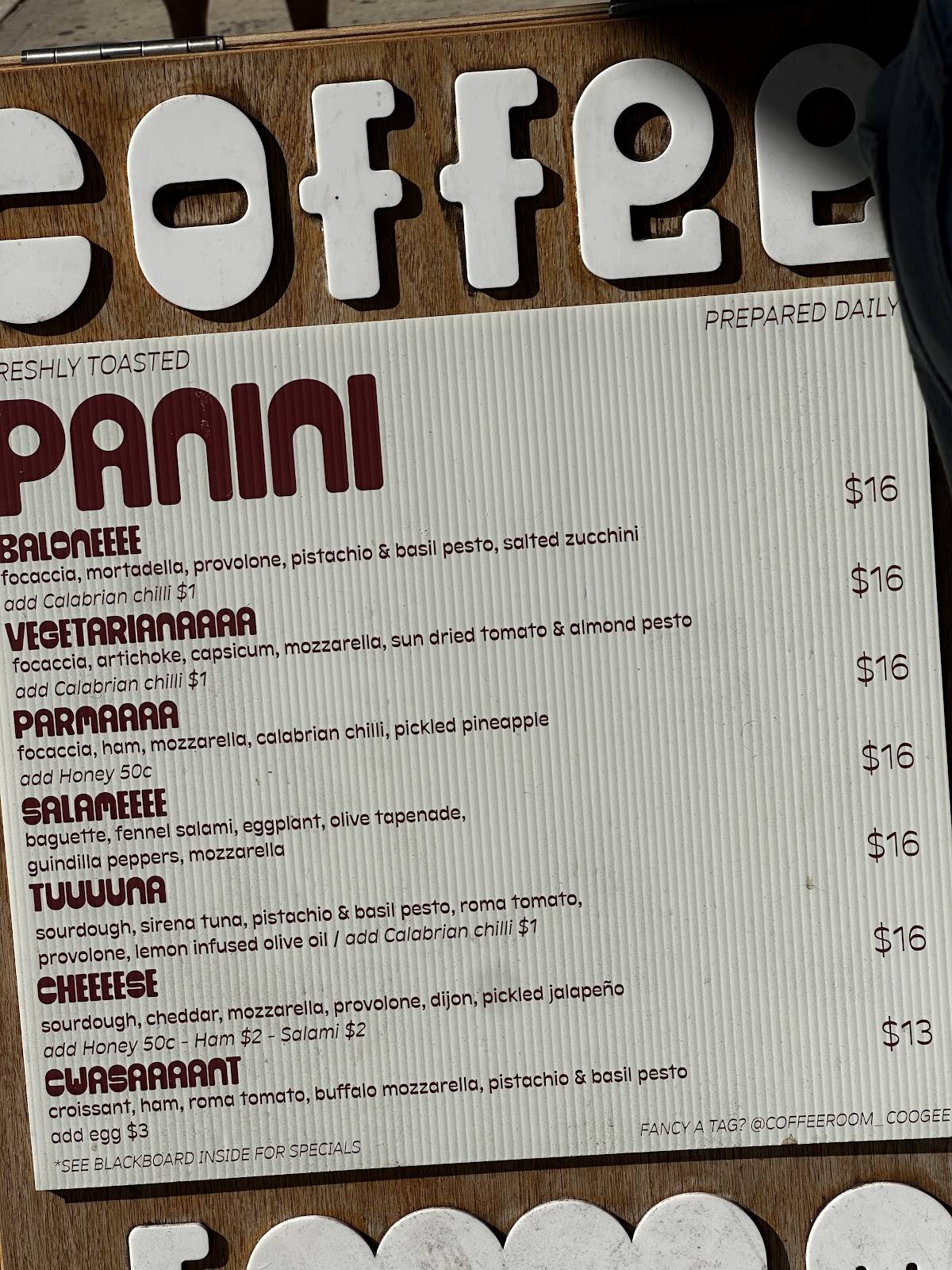 Coffee Roooom - Coogee меню