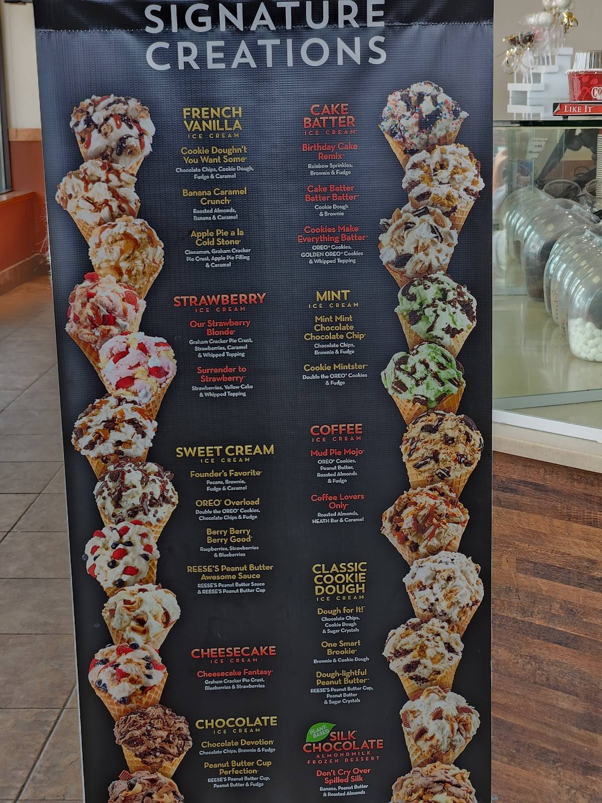 Cold Stone Creamery меню