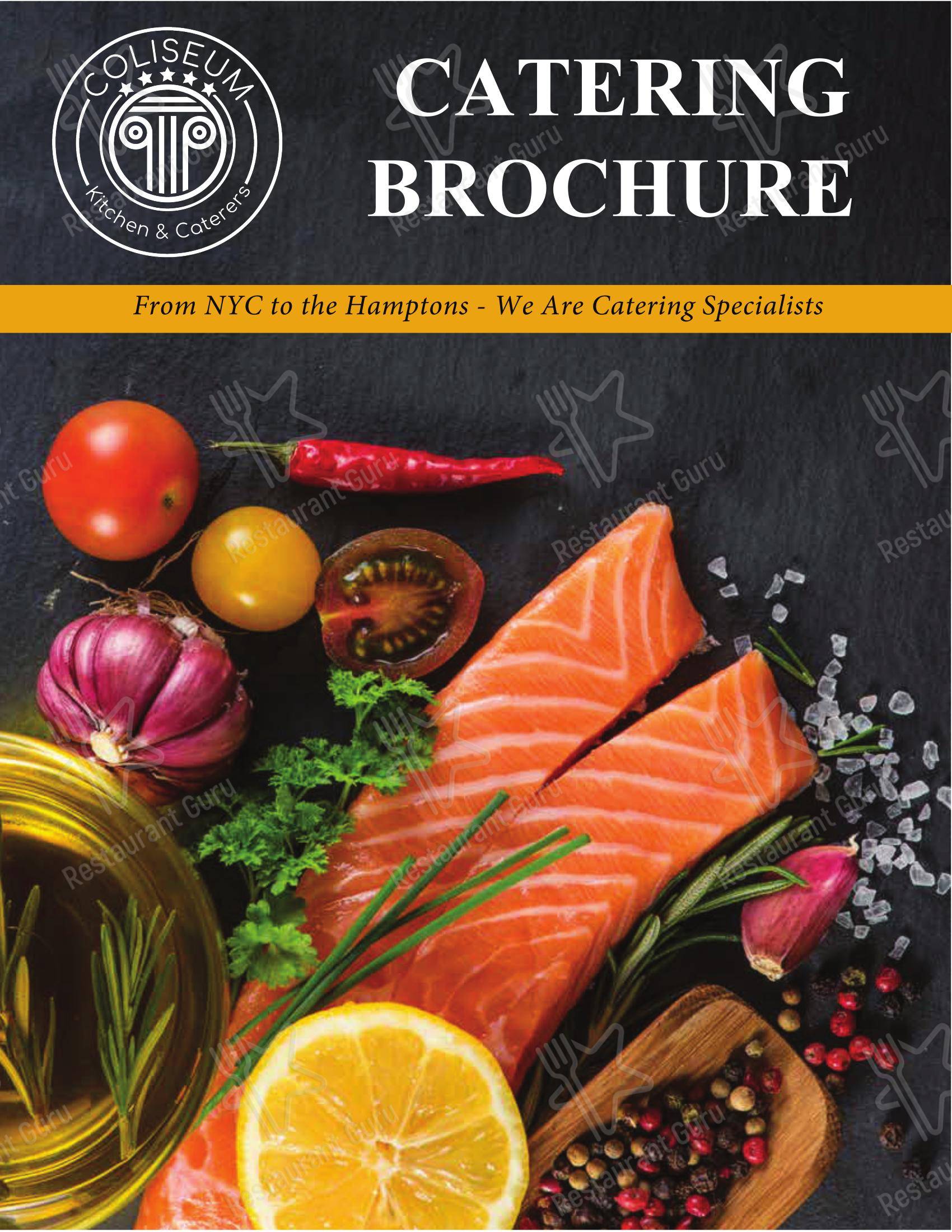 Меню напитков барбекю Coliseum Kitchen & Caterers в Плейнвью