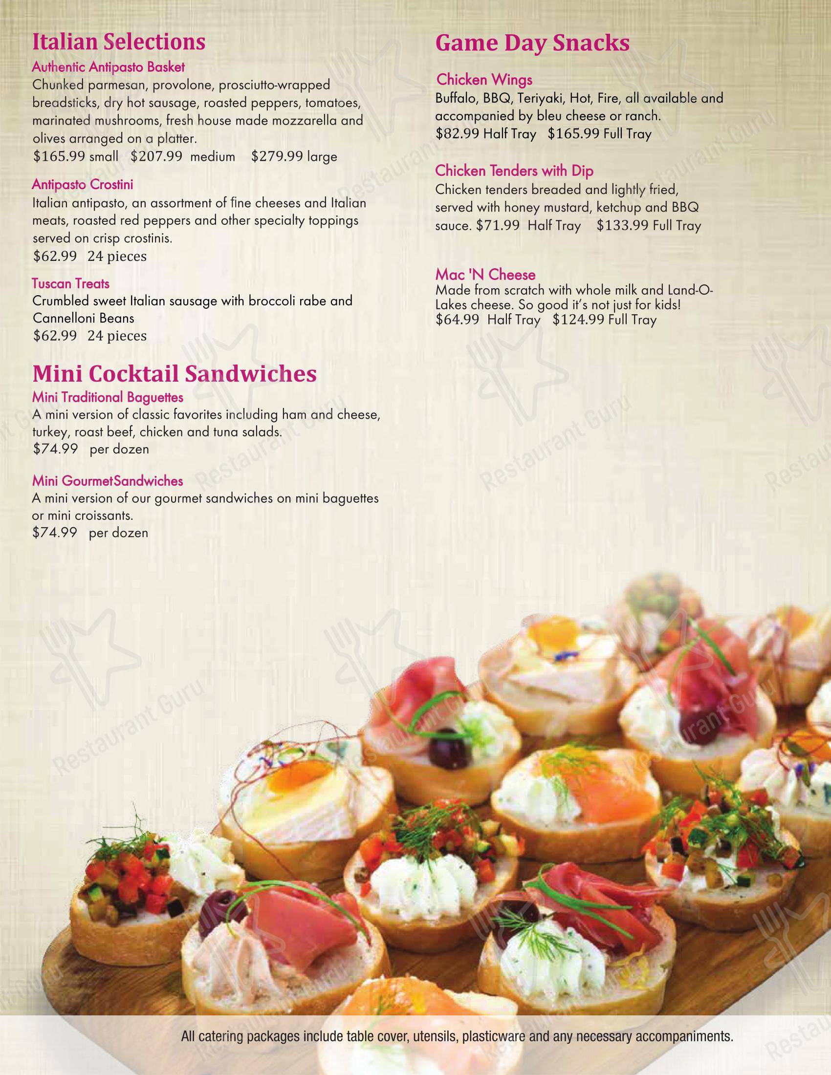 Меню напитков барбекю Coliseum Kitchen & Caterers в Плейнвью