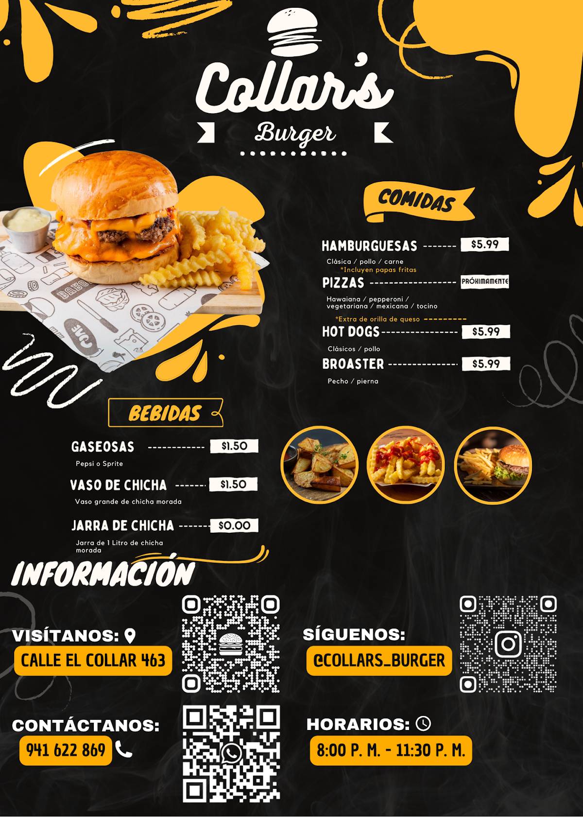Collar's Burger меню