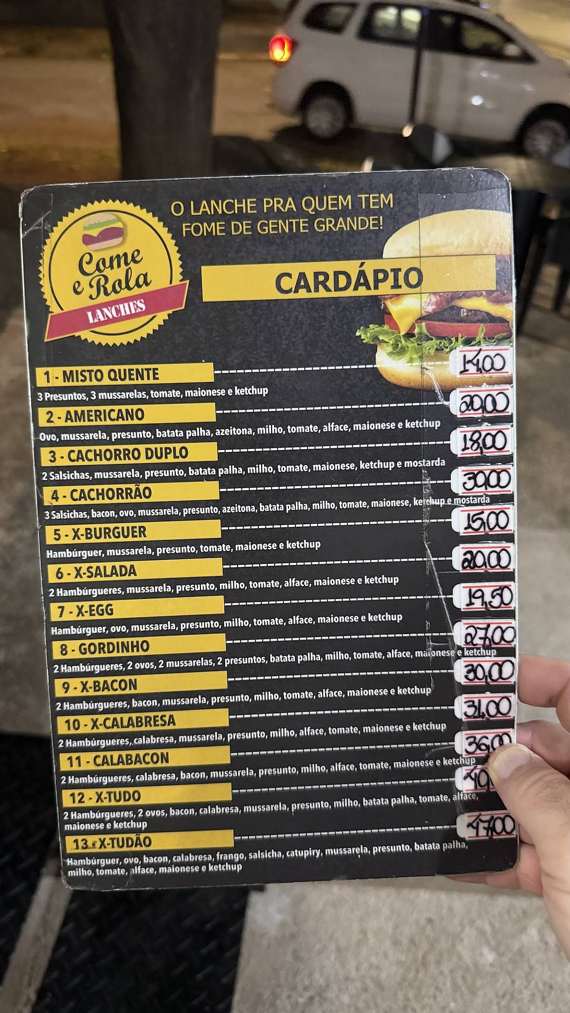 Come e Rola LANCHES меню