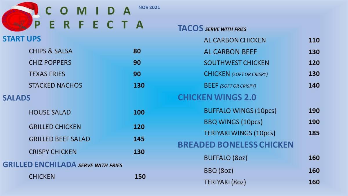Comida меню