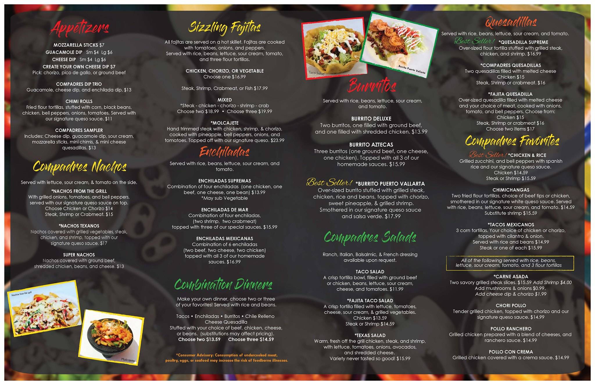 Compadres Mexican Restaurant меню