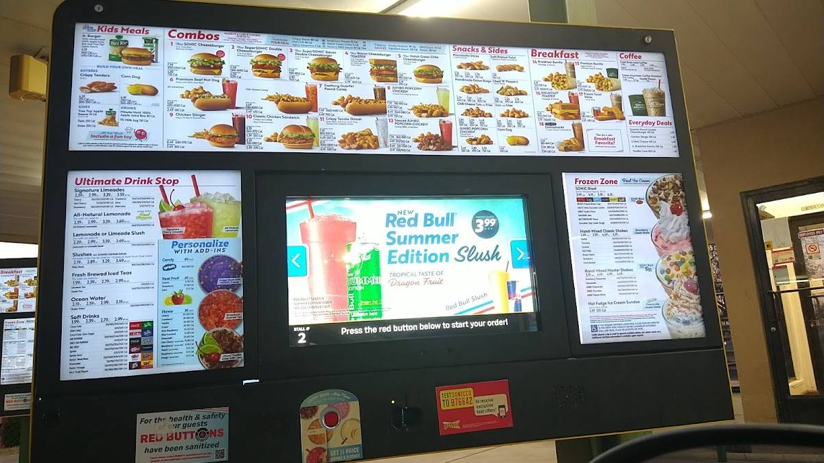 Sonic Drive-In меню