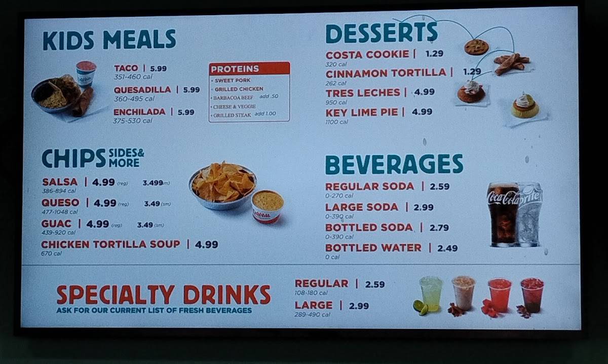 Costa Vida Fresh Mexican Grill меню