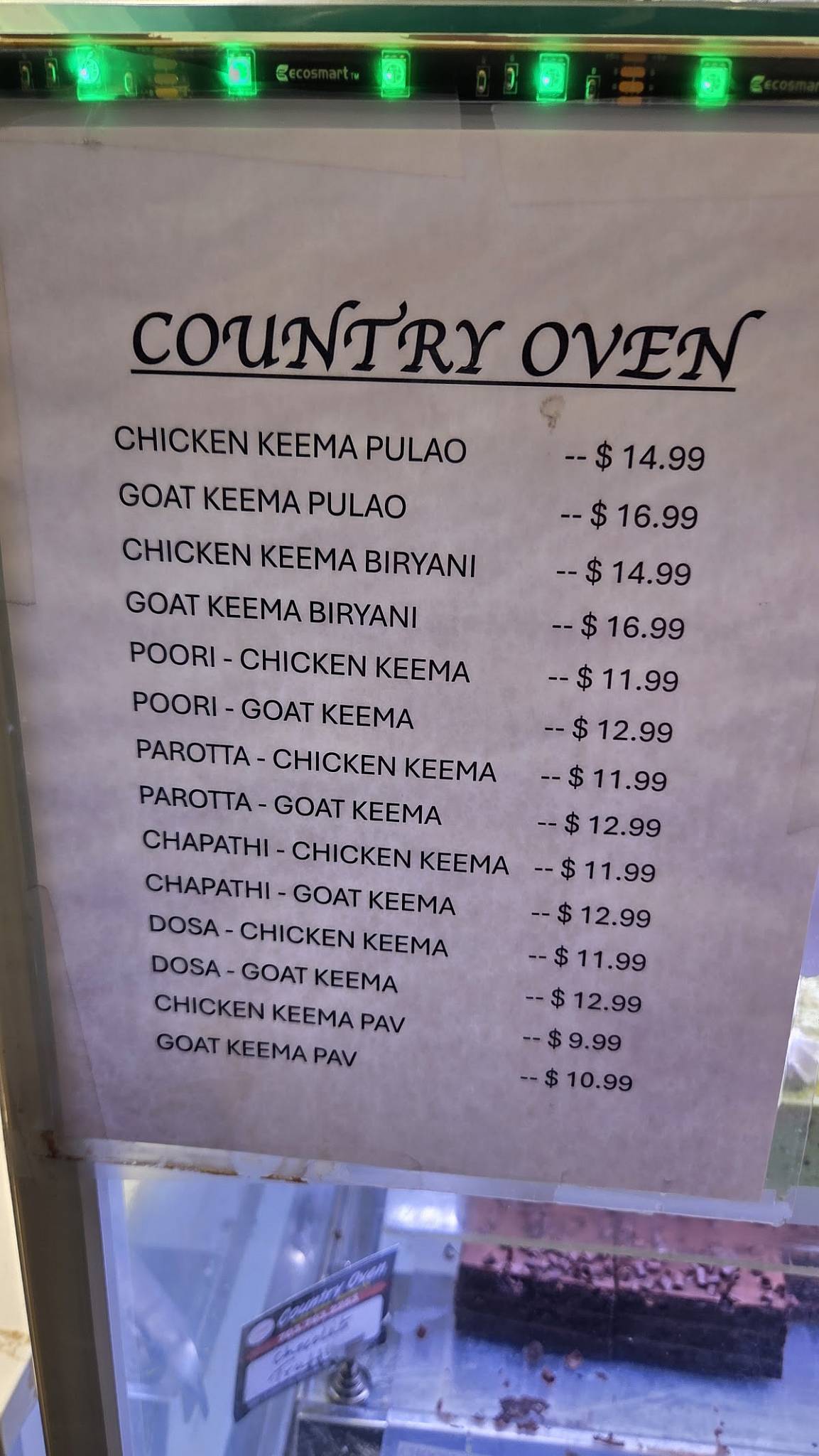 Country Oven меню