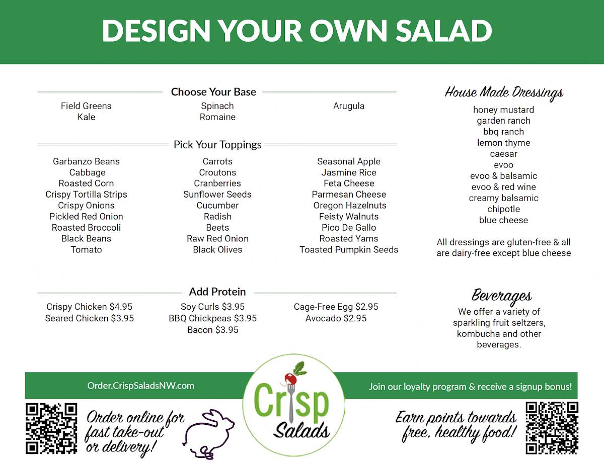 Crisp Salads меню
