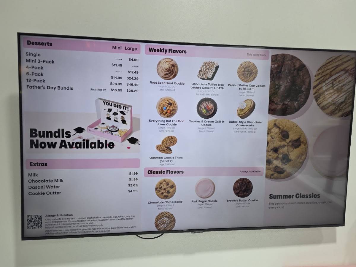 Crumbl Cookies меню