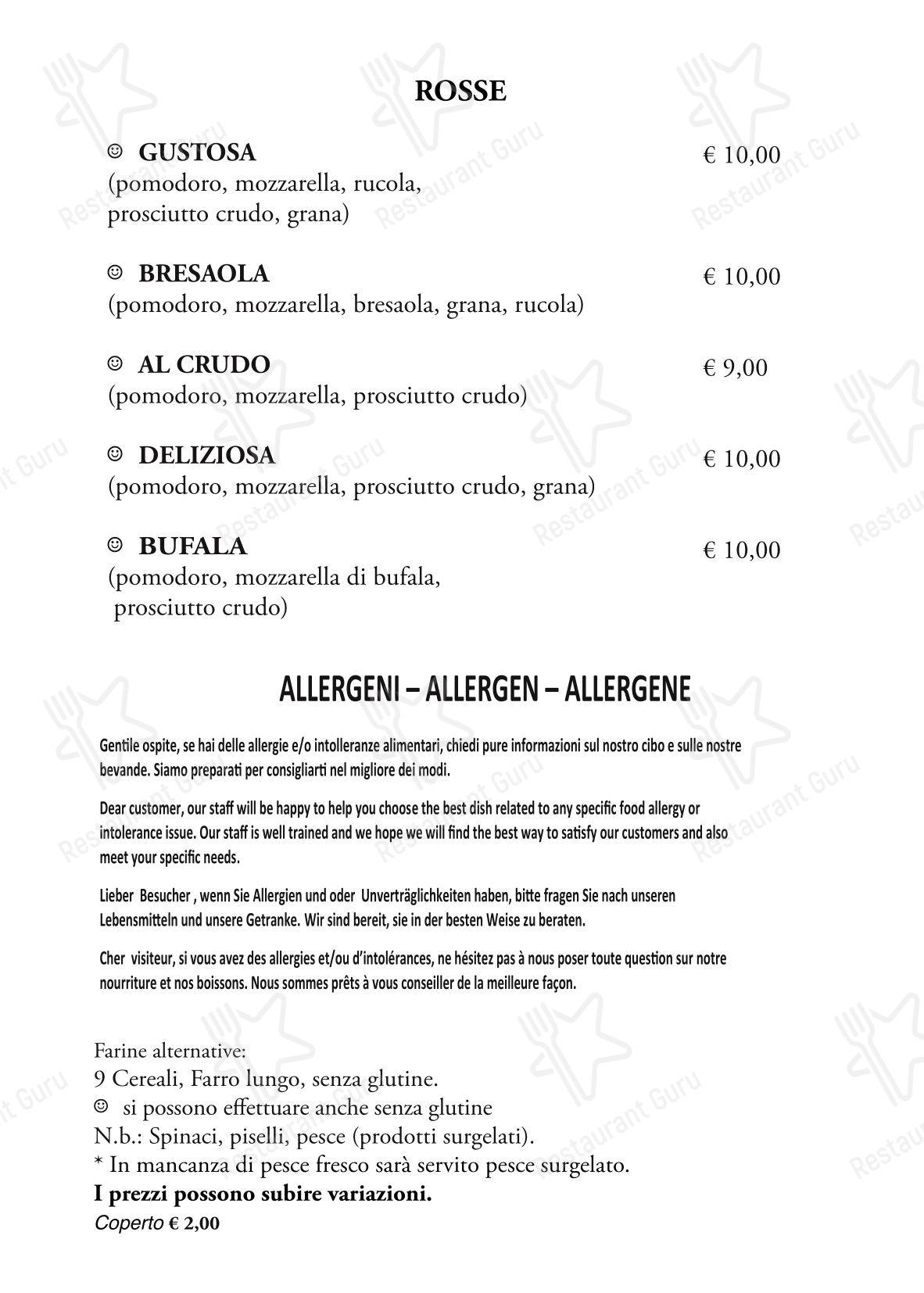 Cuccagna In Ragusa в Рагузе - Меню