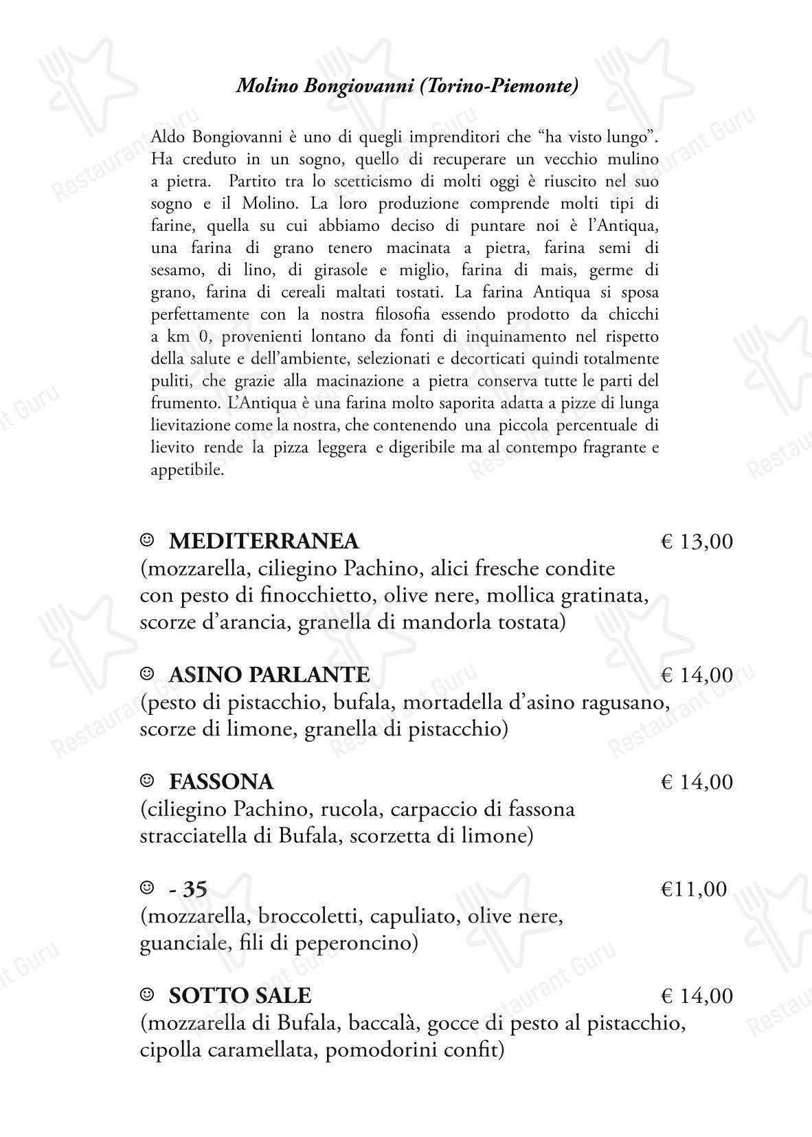 Меню пиццерии Cuccagna In Ragusa - Меню