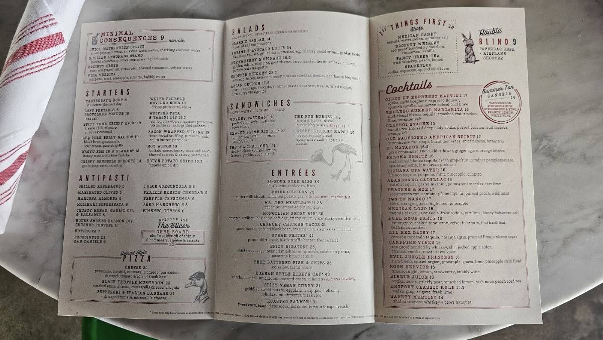 Culinary Dropout меню