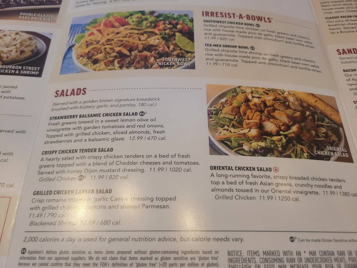 Applebee's Grill + Bar меню