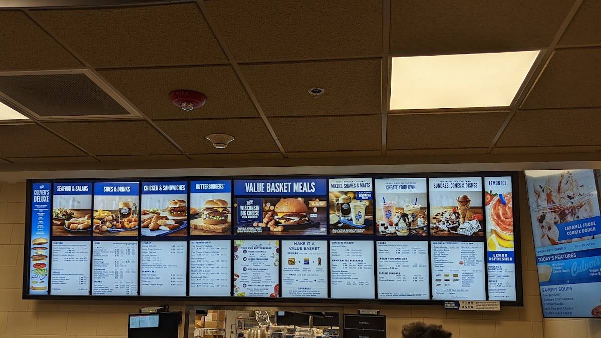 Culver’s меню