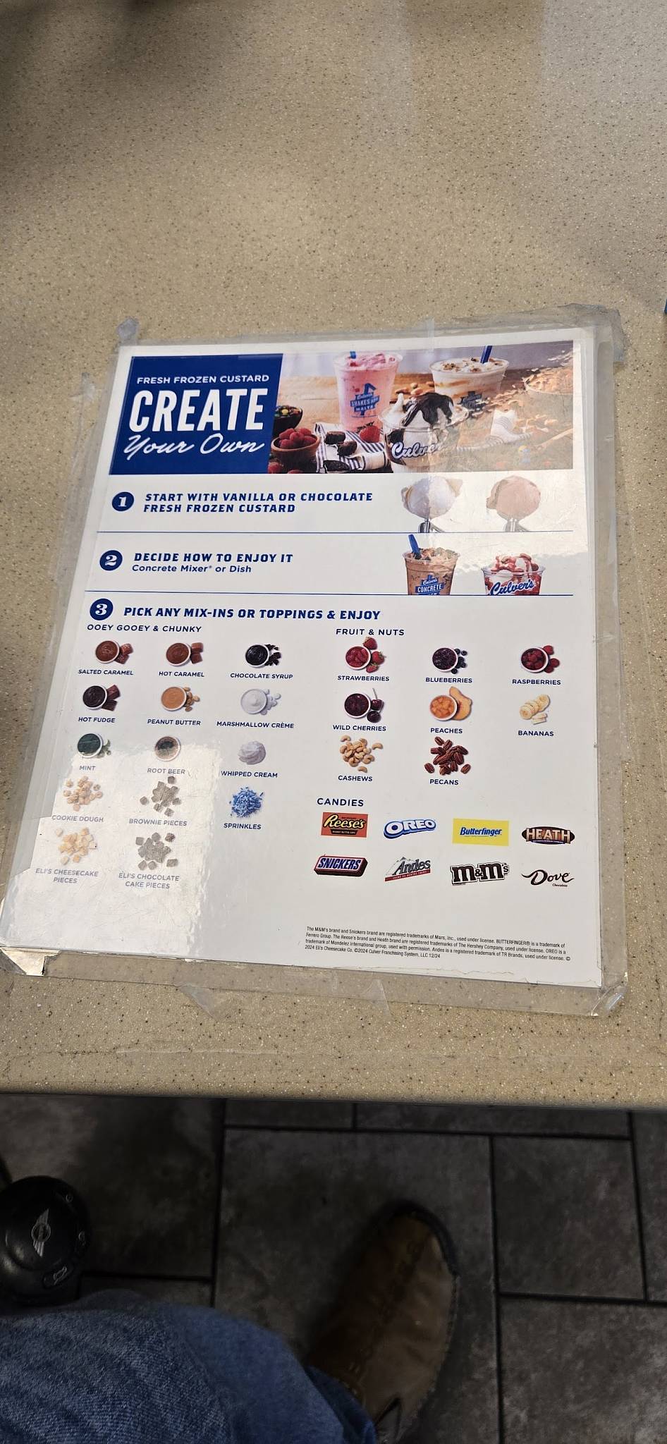 Culver’s меню