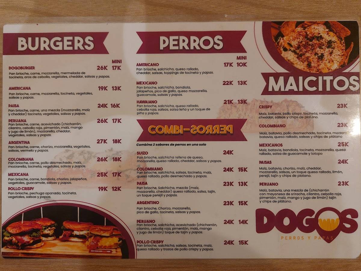 DOGOS меню
