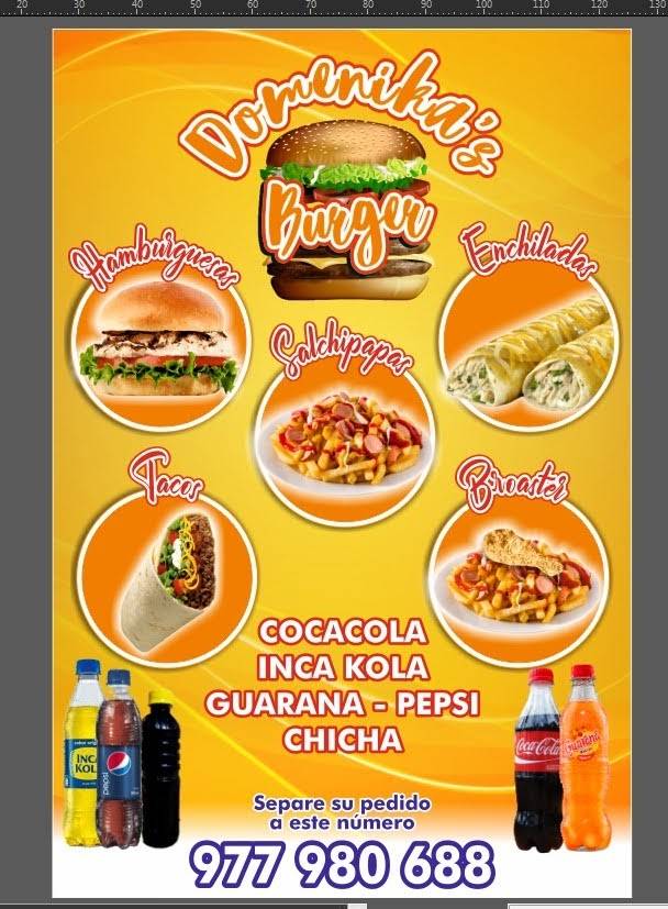 DOMENIKA'S BURGER меню