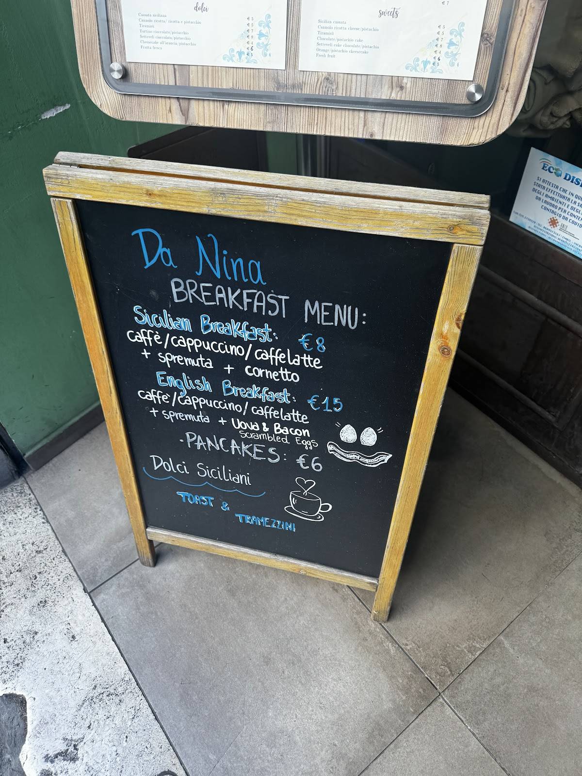 Da Nina a Trastevere меню