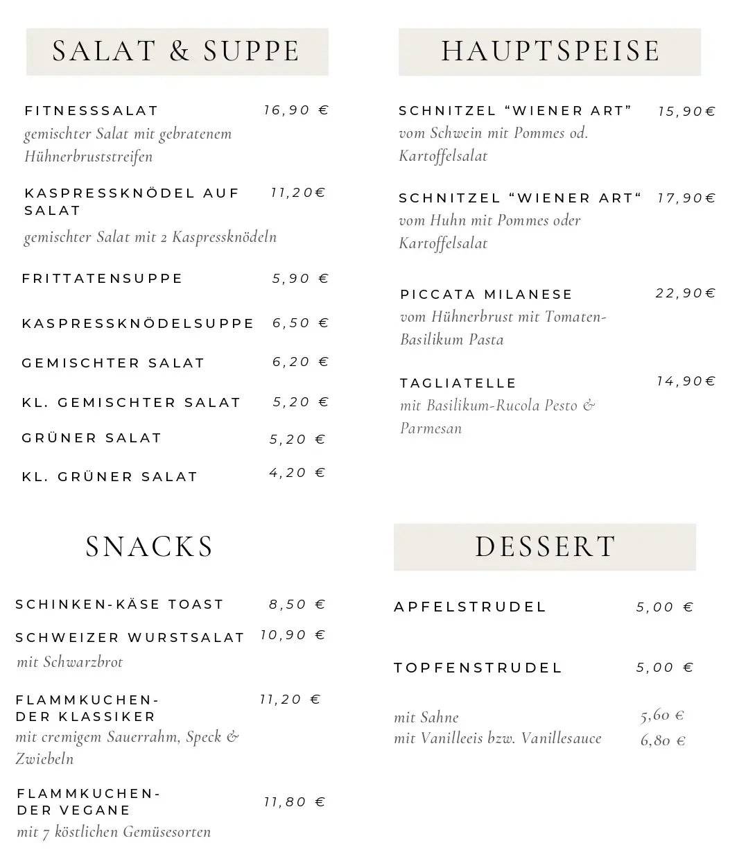 Das 10er Haus - Cafe.Bar.Bistro меню