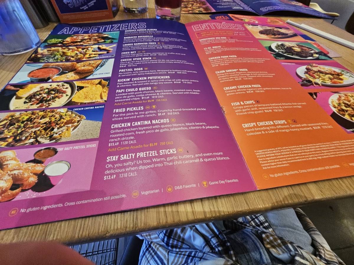 Dave & Buster's Reno меню