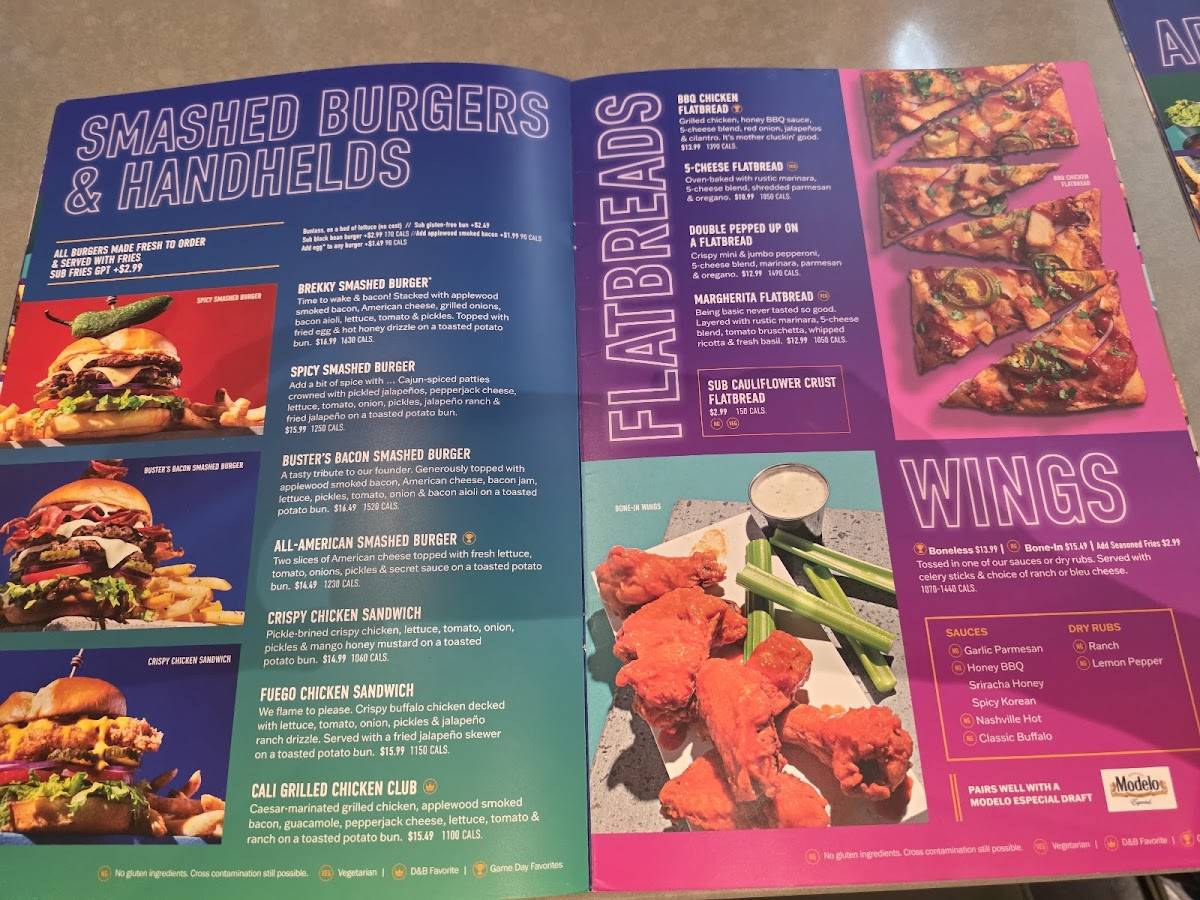 Dave & Buster's Reno меню