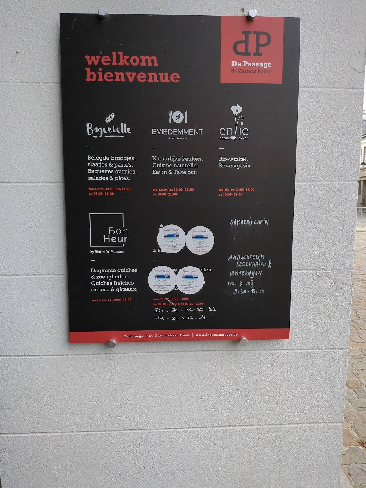 De Passage меню