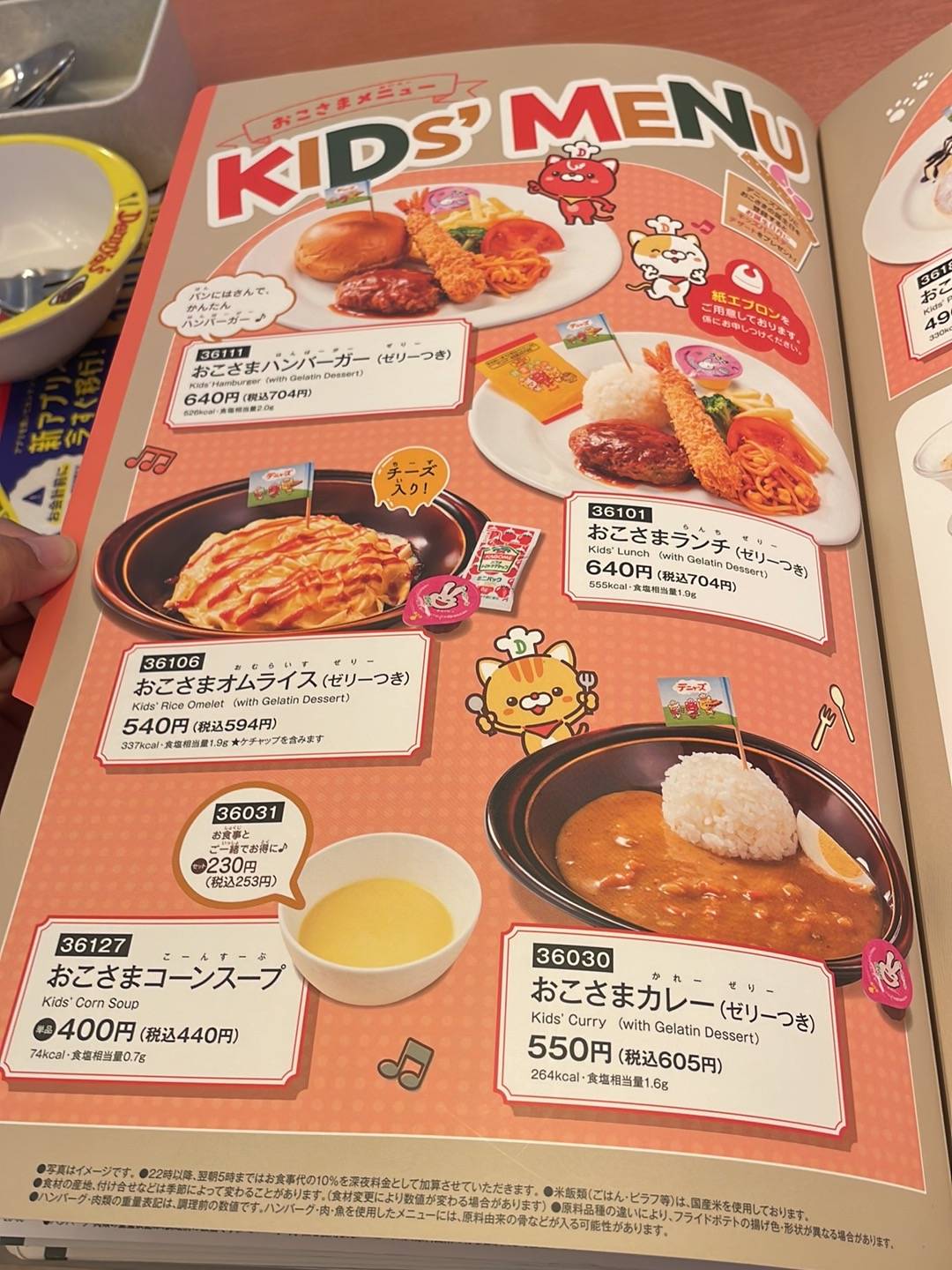 Denny's меню