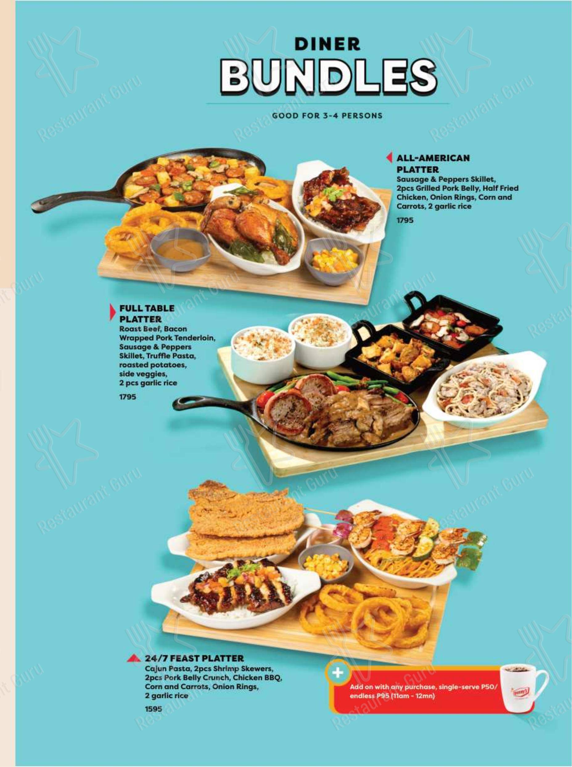 Меню ресторана Denny's в Санта-Росе