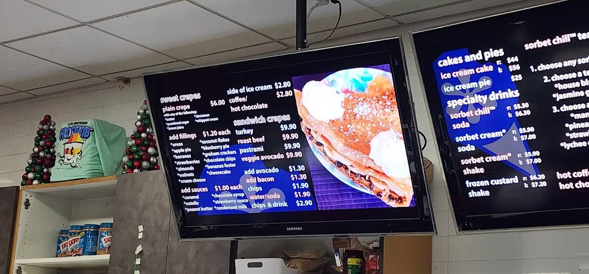 Frostbites Crepes & Frozen Delights меню