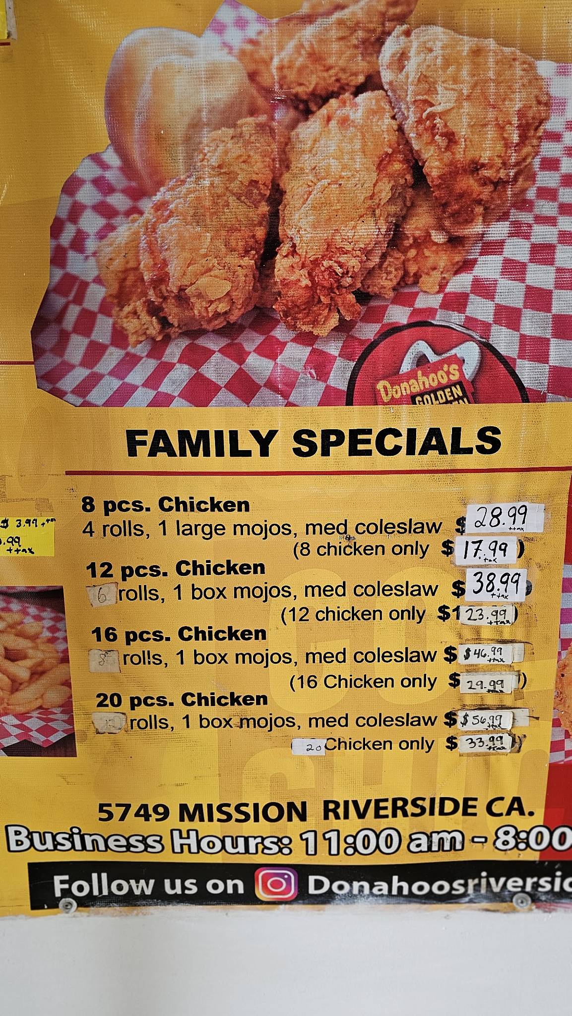 Donahoo's Golden Chicken меню