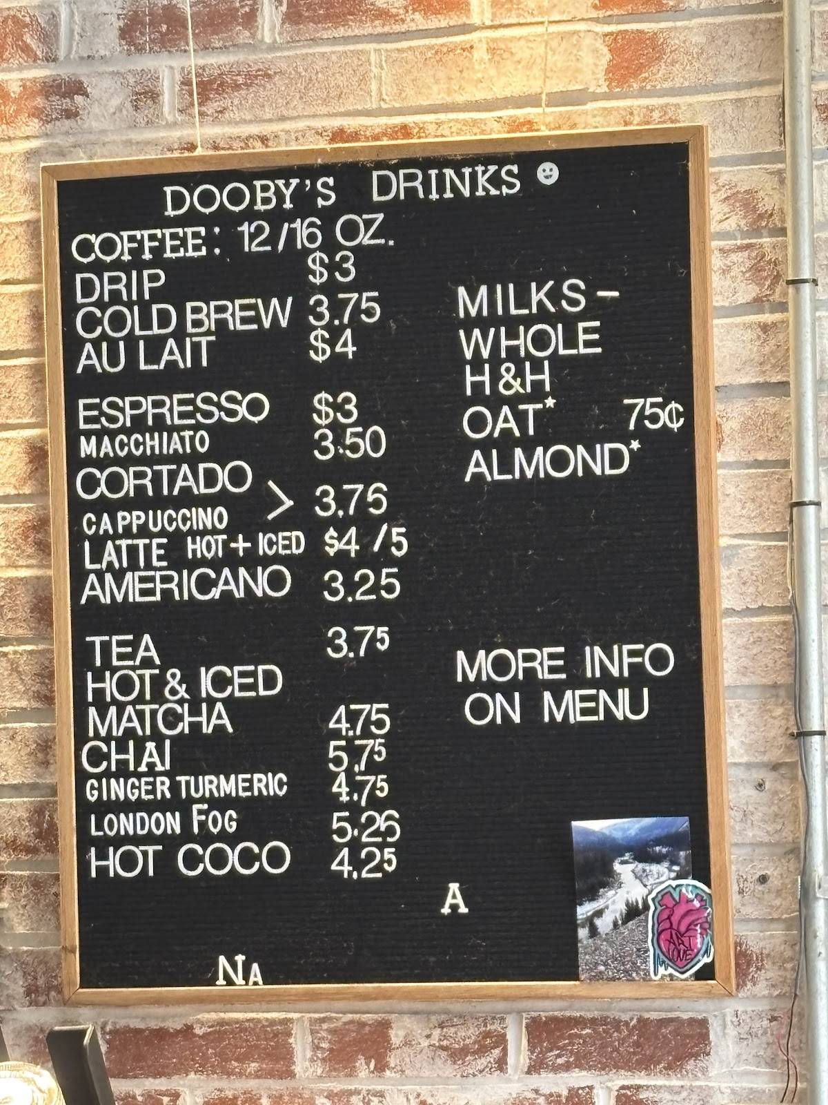 Dooby's меню